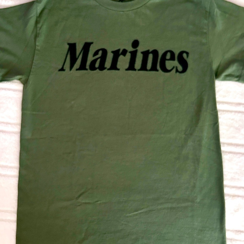 Rothco Marines T shirt Size Small Military Green 100% Cotton Short Sleeve unisex